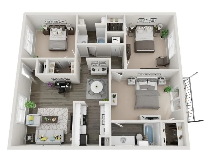 Memorial Fountain Apartments Houston Floor Plan 7