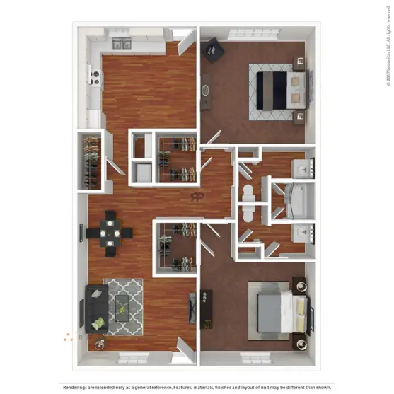 Oaks of Baytown Houston Apartment Floor Plan 4