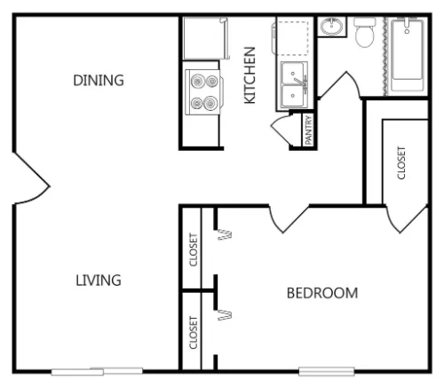 Oakwood Apartments Bahama Dr Floorplan 1