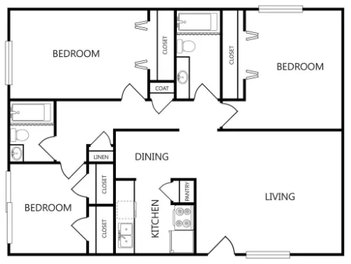 Oakwood Apartments Bahama Dr Floorplan 10