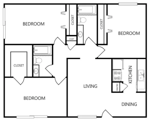 Oakwood Apartments Bahama Dr Floorplan 9