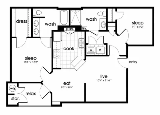 Parkway Senior Apartments Pasadena Houston Floor Plan 3