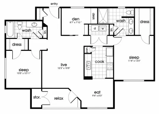 Parkway Senior Apartments Pasadena Houston Floor Plan 4