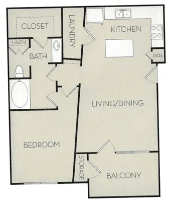 Pavilion Townplace Apartments Dallas Floor Plan 1