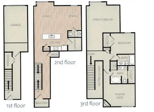 Pavilion Townplace Apartments Dallas Floor Plan 13