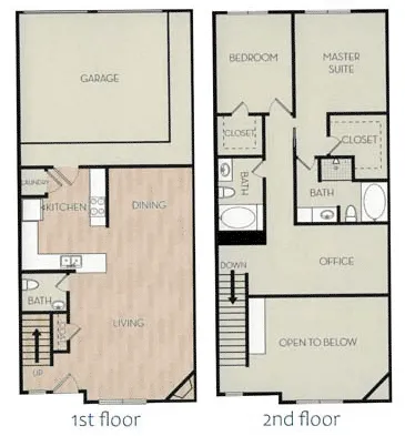 Pavilion Townplace Apartments Dallas Floor Plan 14