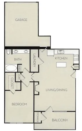 Pavilion Townplace Apartments Dallas Floor Plan 3