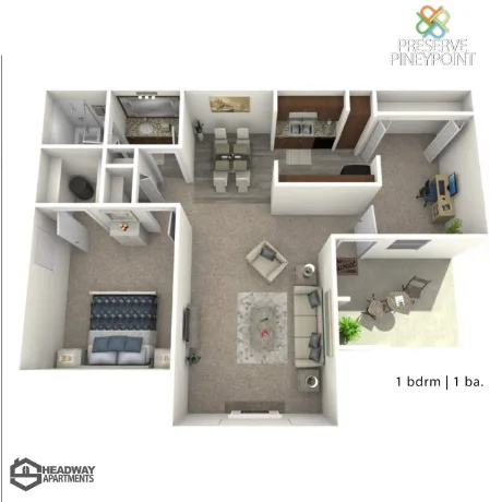 Preserve Piney Point Houston Apartment Floor Plan 1