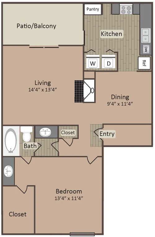 Preston Creek Apartments Floorplan 1