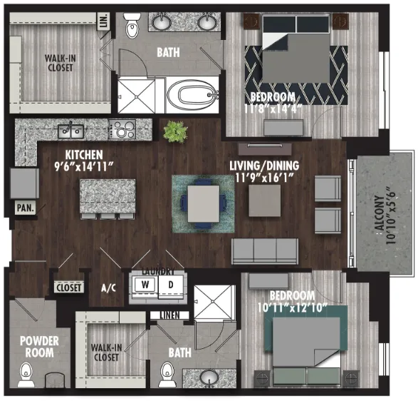 Preston Hollow Village Dallas The Douglas Apartment Floor Plan 10