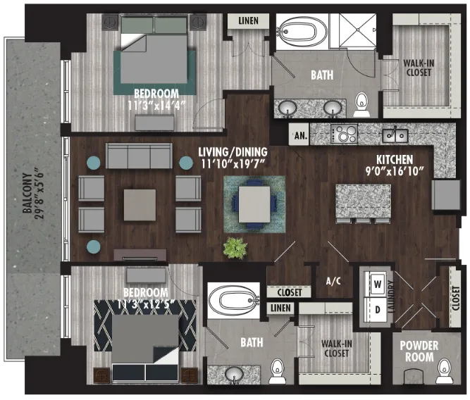 Preston Hollow Village Dallas The Douglas Apartment Floor Plan 12