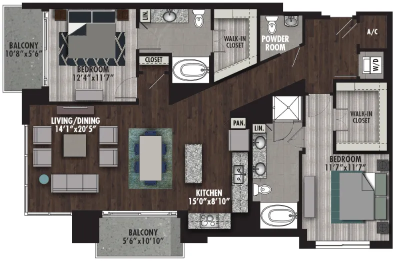 Preston Hollow Village Dallas The Douglas Apartment Floor Plan 13