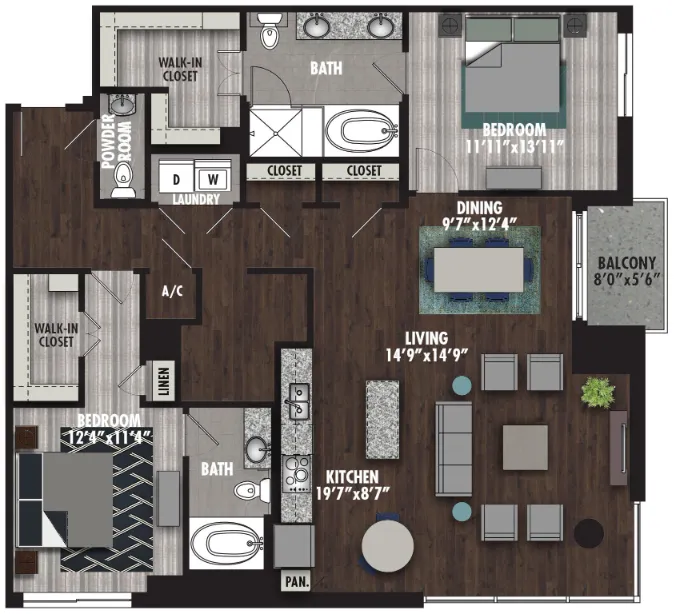 Preston Hollow Village Dallas The Douglas Apartment Floor Plan 15