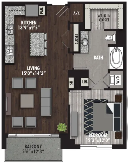 Preston Hollow Village Dallas The Douglas Apartment Floor Plan 6