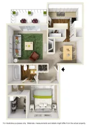 Preston Villas Apartments Floorplan 1