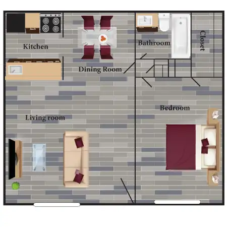 Queens Lane Apartments & Townhomes Floorplan 2