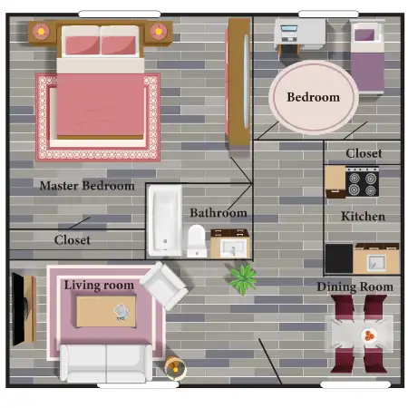 Queens Lane Apartments & Townhomes Floorplan 4