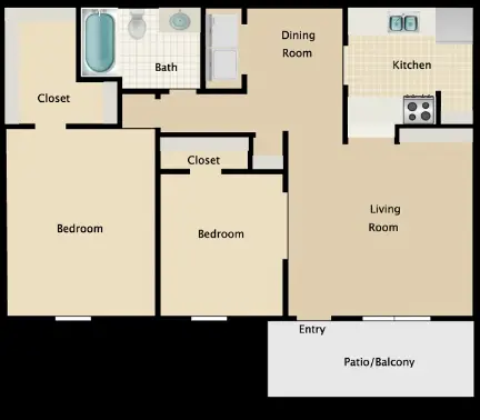 Redford Square Apartments floor plan 1