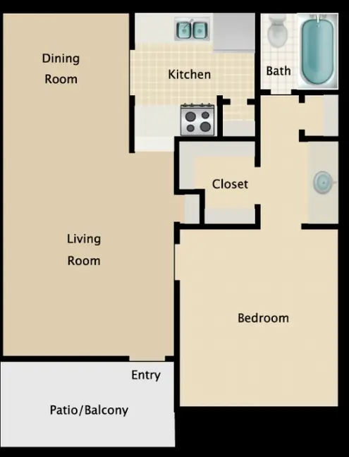 Redford Square Apartments floor plan 1