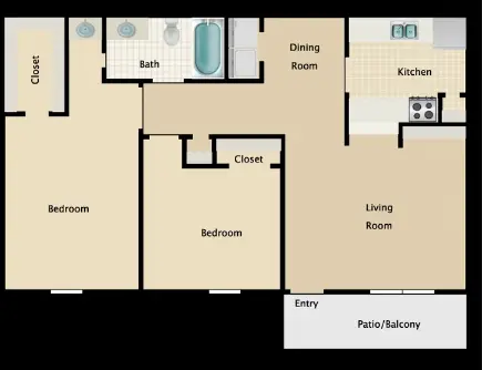 Redford Square Apartments floor plan 3