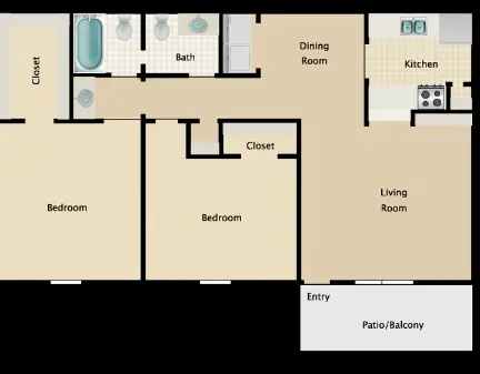 Redford Square Apartments floor plan 4