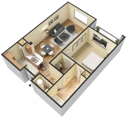 Rise at Elmside Apartments Floorplan 1