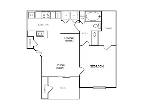 Riverbend Apartments League City Houston Apartment Floor plan 1