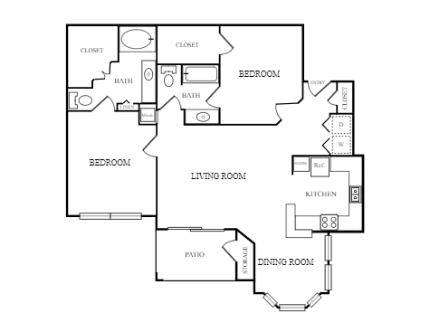 Riverbend Apartments League City Houston Apartment Floor plan 10