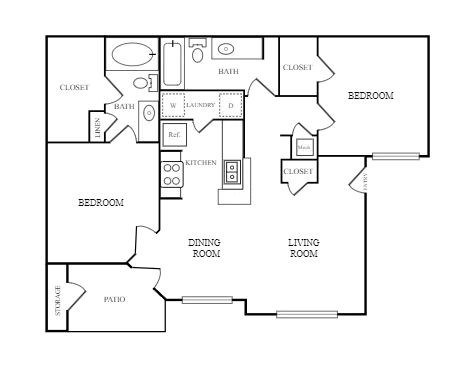 Riverbend Apartments League City Houston Apartment Floor plan 14