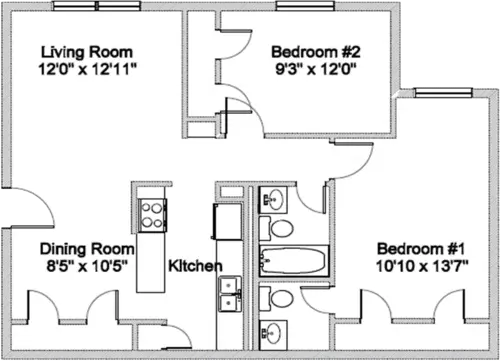 Rolling Meadows Apartments FloorPlan 02