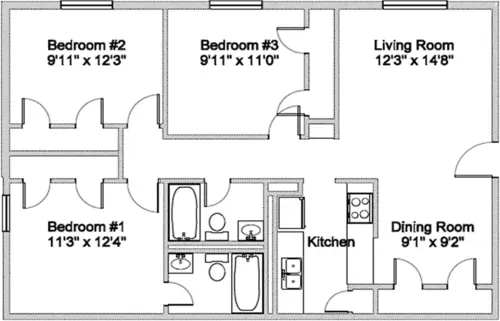 Rolling Meadows Apartments FloorPlan 03