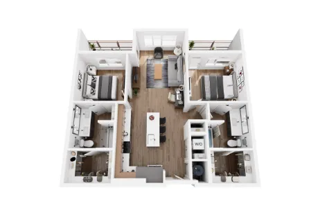 Rowan on the Trails Houston Apartment Floor Plan 15