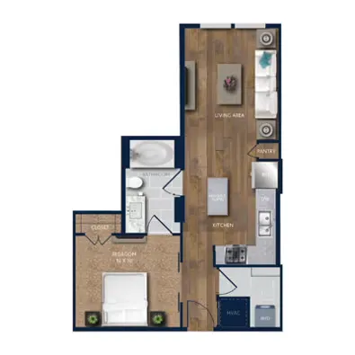 SYNC CityCentre Houston Apartment Floor Plan 2