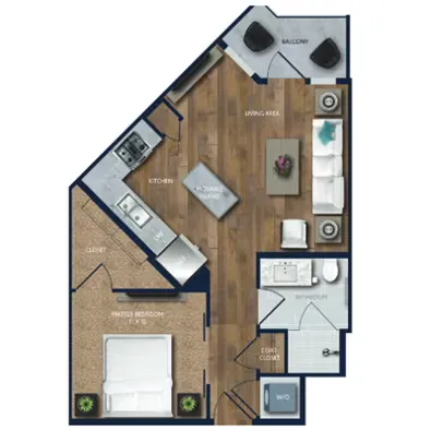 SYNC CityCentre Houston Apartment Floor Plan 3