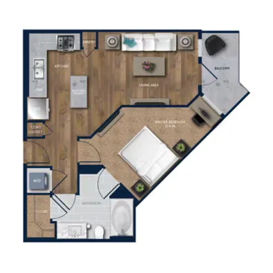 SYNC CityCentre Houston Apartment Floor Plan 4