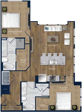 SYNC CityCentre Houston Apartment Floor Plan 6