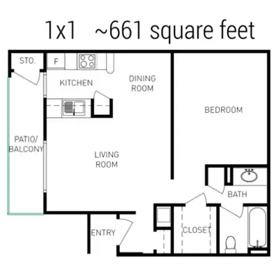 Seaport Village Apartment Homes Floorplan 1