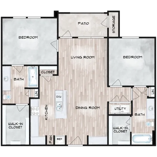 Seaside Lodge at Chesapeake Bay Houston Apartment Floor Plan 2