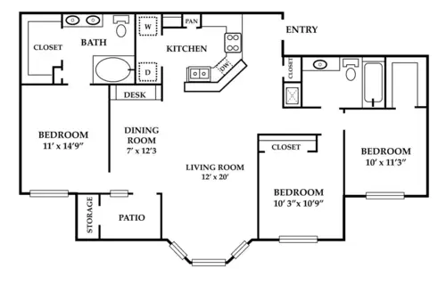 Shadowbrooke Apartments FloorPlan 6