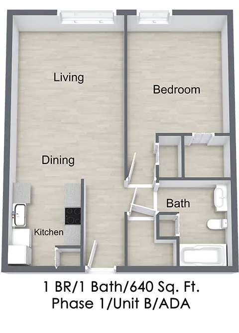 Silver Gardens Apartments Dallas Floor plan 2