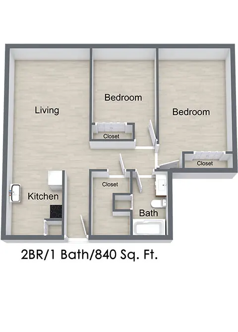 Silver Gardens Apartments Dallas Floor plan 3