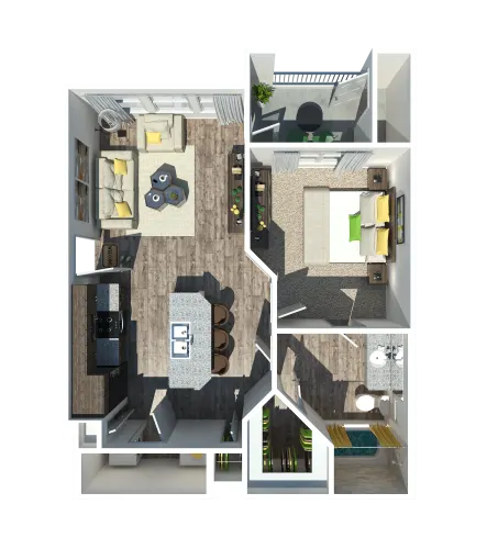 Smart Living on Cullen Apartment Homes floor plan 1