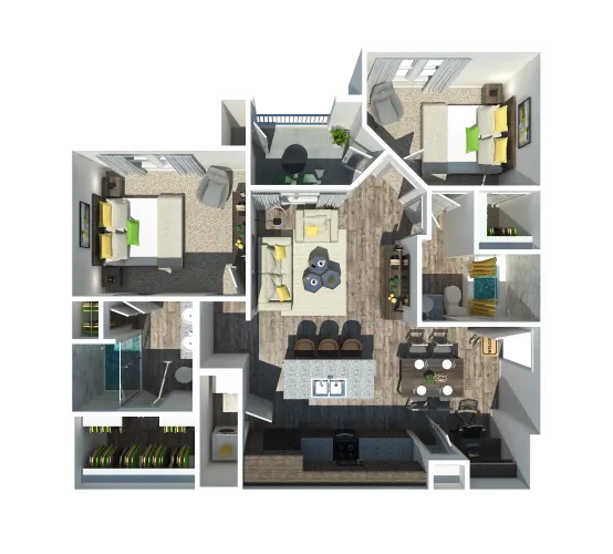 Smart Living on Cullen Apartment Homes floor plan 3