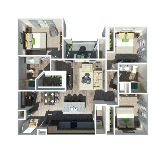 Smart Living on Cullen Apartment Homes floor plan 5