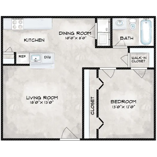 Stoney Brook Apartments Houston Floor Plan 1