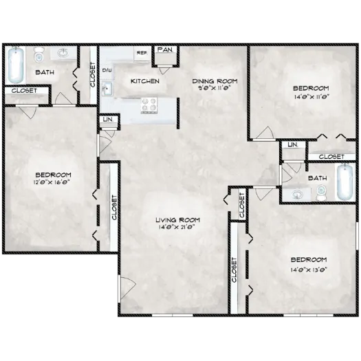 Stoney Brook Apartments Houston Floor Plan 5