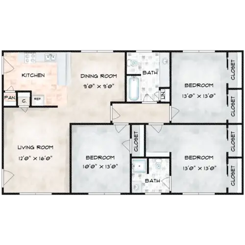 Tammie Jay Apartments FloorPlan 3