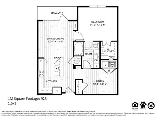 Teak at the Branch Dallas Apartment Floor Plan 10