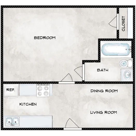 Terracita Apartments South Houston Floor plan 1