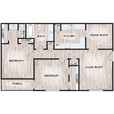 The Aurora Apartments floor plan 1